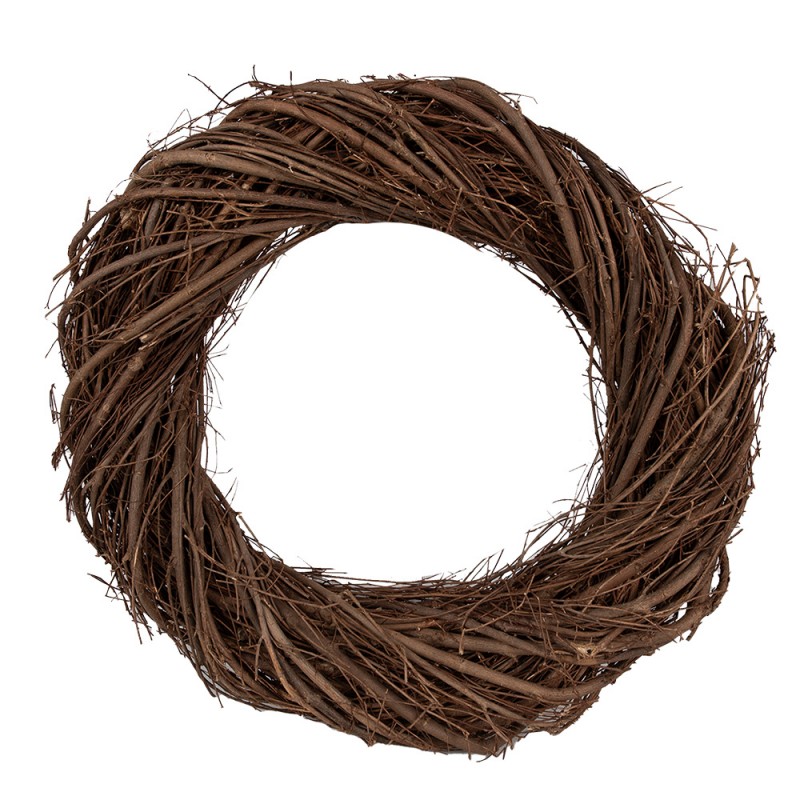 6RO0602L Wreath Ø 40 cm Brown Wood