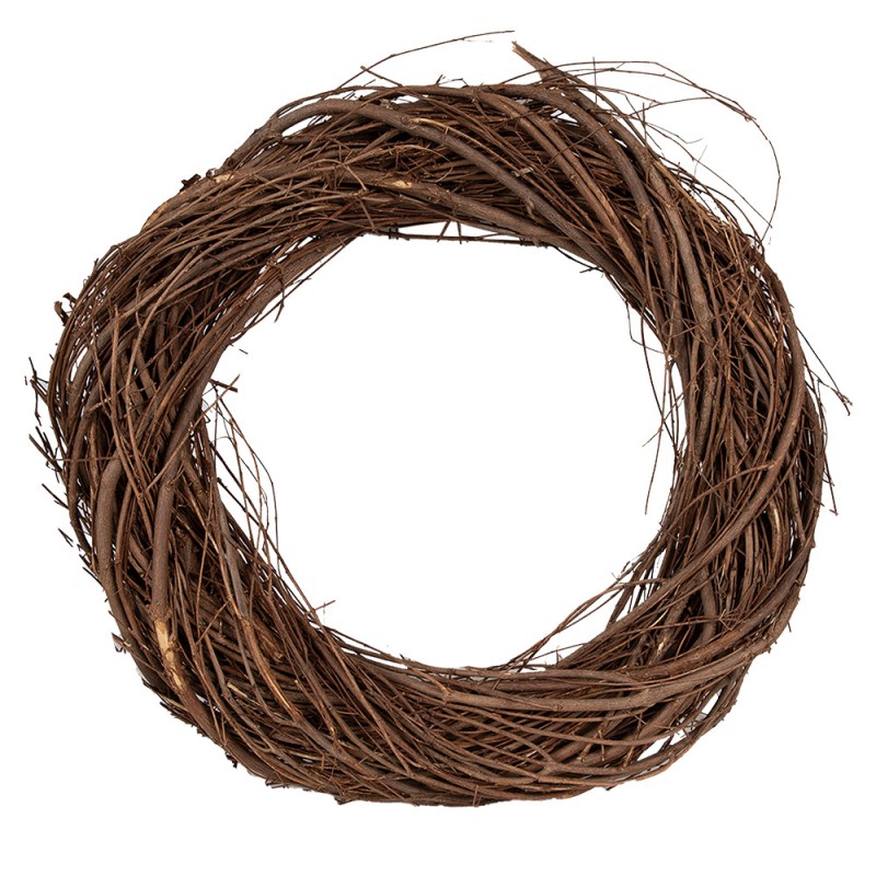 6RO0602S Wreath Ø 30 cm Brown Wood