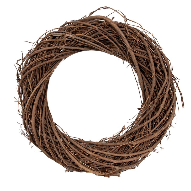 6RO0602XS Wreath Ø 25 cm Brown Wood
