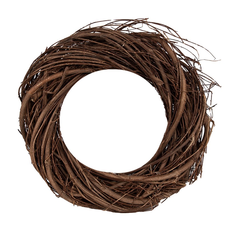 6RO0602XXS Wreath Ø 20 cm Brown Wood