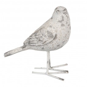 26PR4122 Figur Vogel 14 cm Grau Polyresin