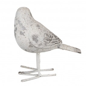 26PR4122 Figurine Bird 14 cm Grey Polyresin