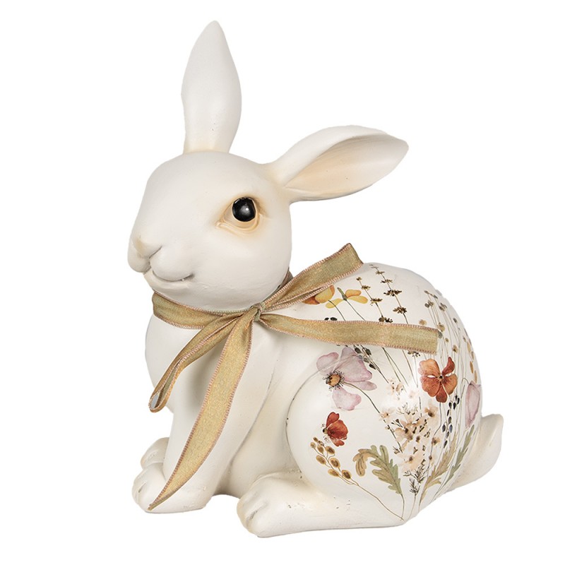 6PR4126 Figurine Lapin 20 cm Beige Polyrésine Décoration de Pâques