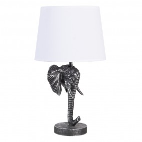 26LMC0052 Lampada da tavolo Elefante 23x23x41 cm  Nero Bianco  Plastica Lampada da scrivania