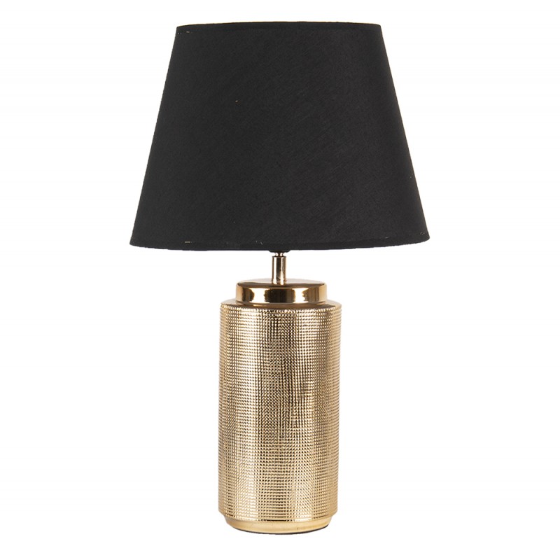 6LMC0053 Table Lamp Ø 30x50 cm  Gold colored Black Plastic Round Desk Lamp