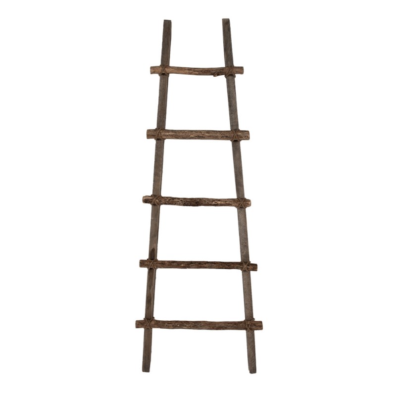 5H0687 Handdoekhouder  140 cm Bruin Hout Decoratie Ladder