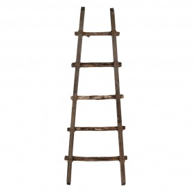 25H0687 Handdoekhouder  140 cm Bruin Hout Decoratie Ladder