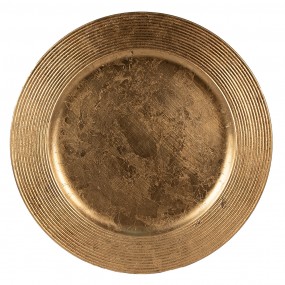 264601 Charger Plate Ø 33 cm Gold colored Plastic Round Candle Tray