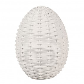 26PR5041 Figurine Egg 20 cm White Polyresin Easter Decoration