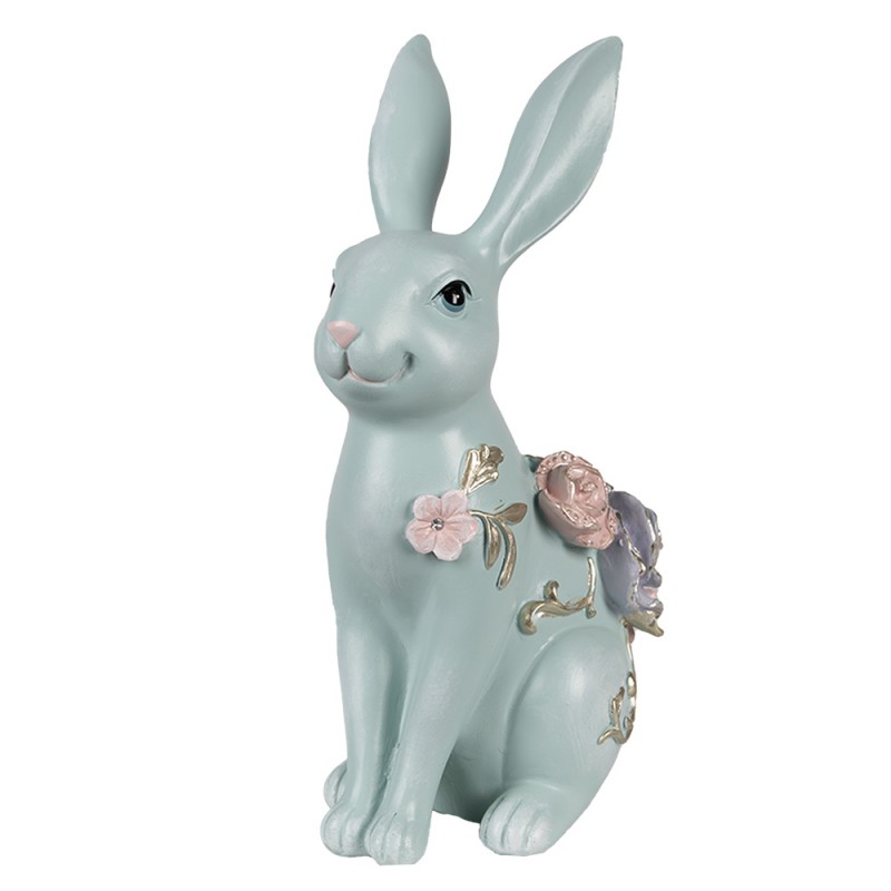 6PR5042 Figurine Rabbit 28 cm Blue Polyresin Easter Decoration