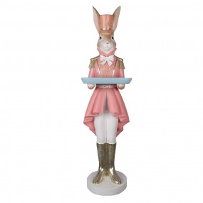 25MG0025 Figurine Rabbit 124 cm Brown Pink Ceramic material Easter Decoration