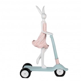 25PR0133 Figurine Rabbit 62 cm White Pink Polyresin Easter Decoration