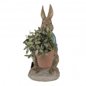 26PR5038 Figurine Rabbit 46 cm Brown Blue Polyresin Planter