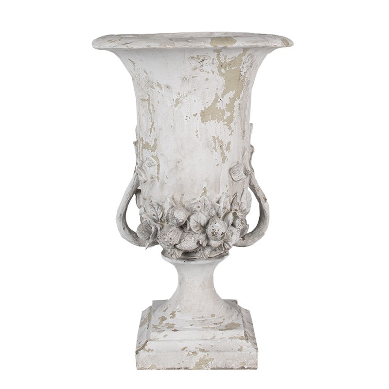 6PR5057 Blumentopf 46 cm Beige Polyresin Dekoration Vase