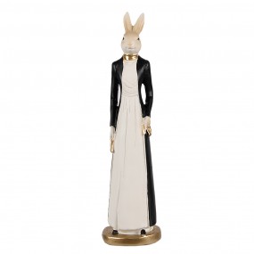 26PR4127 Figurine Rabbit 20 cm White Black Polyresin Easter Decoration