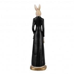 26PR4127 Figur Kaninchen 20 cm Weiß Schwarz Polyresin Osterdekoration