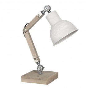 26LMP494N Schreibtischlampe 15x15x47 cm  Beige Holz Eisen Quadrat Tischlampe