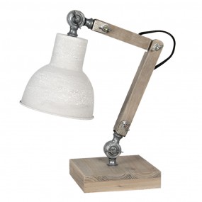 26LMP494N Schreibtischlampe 15x15x47 cm  Beige Holz Eisen Quadrat Tischlampe