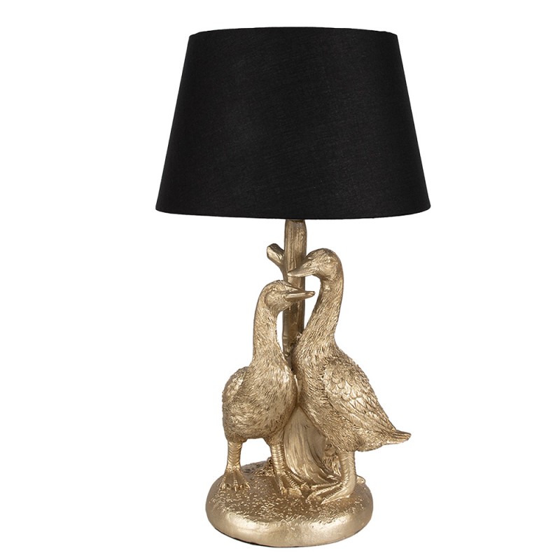 6LMC0080 Table Lamp Duck Ø 20x37 cm Gold colored Black Polyresin Desk Lamp