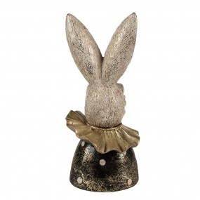 26PR4086 Figurine Rabbit 23 cm White Gold colored Polyresin Easter Decoration