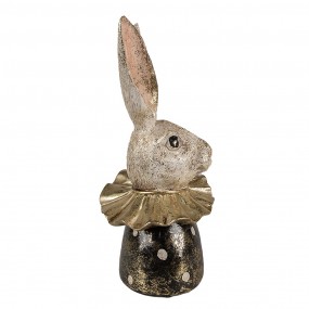 26PR4086 Figurine Rabbit 23 cm White Gold colored Polyresin Easter Decoration