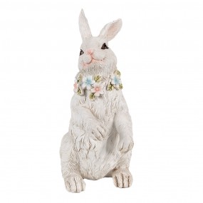 26PR4092 Figurine Rabbit 20 cm White Polyresin Easter Decoration
