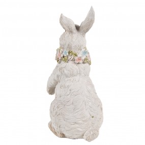 26PR4092 Statuetta Coniglio 20 cm Bianco Poliresina Decorazione di Pasqua