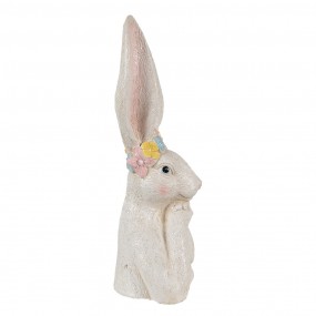 26PR4093 Figur Kaninchen 46 cm Weiß Polyresin Osterdekoration