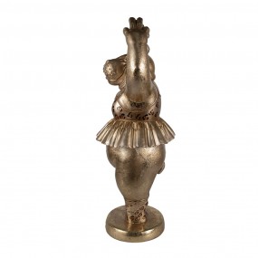 25PR0117 Decoratie Beeld 64 cm Goudkleurig Polyresin Nijlpaard Ballerina Nijlpaard