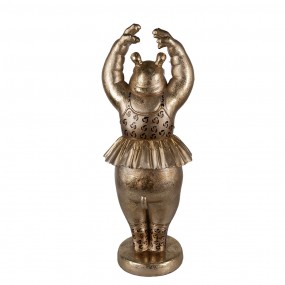 25PR0117 Decorative Figurine 64 cm Gold colored Polyresin Hippopotamus Ballerina Hippopotamus