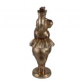 25PR0117 Figurine décorative 64 cm Couleur or Polyrésine Hippopotame Ballerine hippopotame