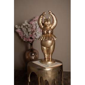 25PR0117 Dekorationsfigur 64 cm Goldfarbig Polyresin Nilpferd Ballerina Nilpferd