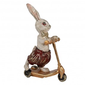 26PR4082 Figurine Rabbit 25 cm White Gold colored Polyresin Easter Decoration