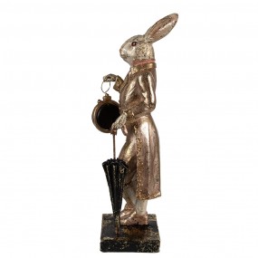 26PR4083 Figur Kaninchen 35 cm Weiß Goldfarbig Polyresin Osterdekoration