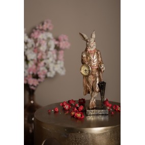 26PR4083 Statuetta Coniglio 35 cm Bianco Color oro Poliresina Decorazione di Pasqua