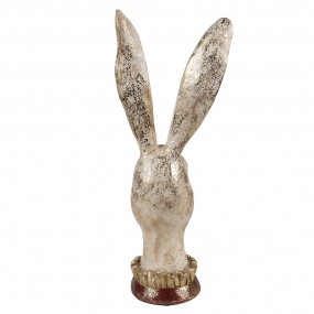 26PR4087 Figurine Rabbit 28 cm White Gold colored Polyresin Easter Decoration