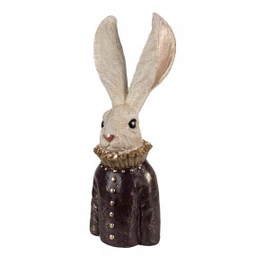 26PR4089 Figurine Rabbit 42 cm White Gold colored Polyresin Easter Decoration