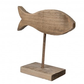 26H2372 Figur Fisch 20 cm Braun Holz