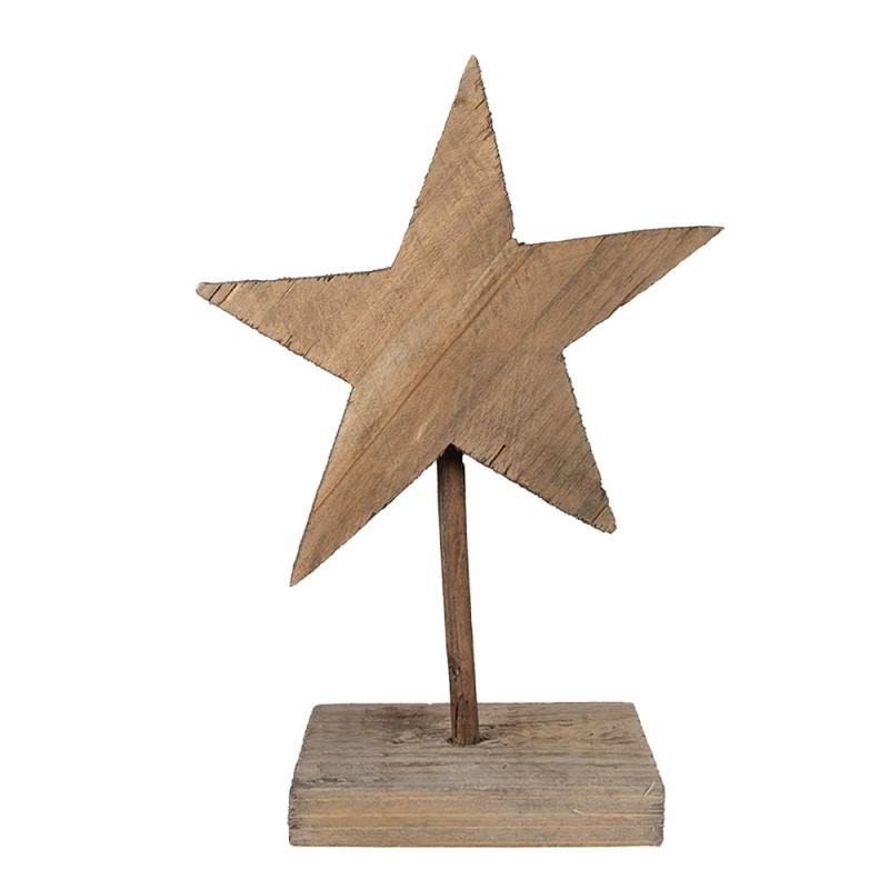 6H2373 Decorative Figurine Star 15x8x21 cm Brown Wood