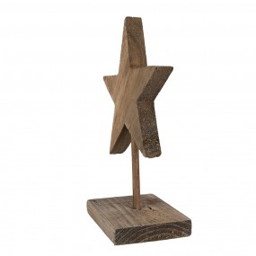 26H2373 Decorative Figurine Star 15x8x21 cm Brown Wood
