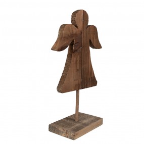 26H2374 Decorative Figurine Angel 18x8x30 cm Brown Wood