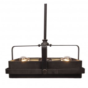 26LMP561 Lampes à suspension 46x46x22/162 cm  Noir Fer Verre Carré Lampe de table à manger