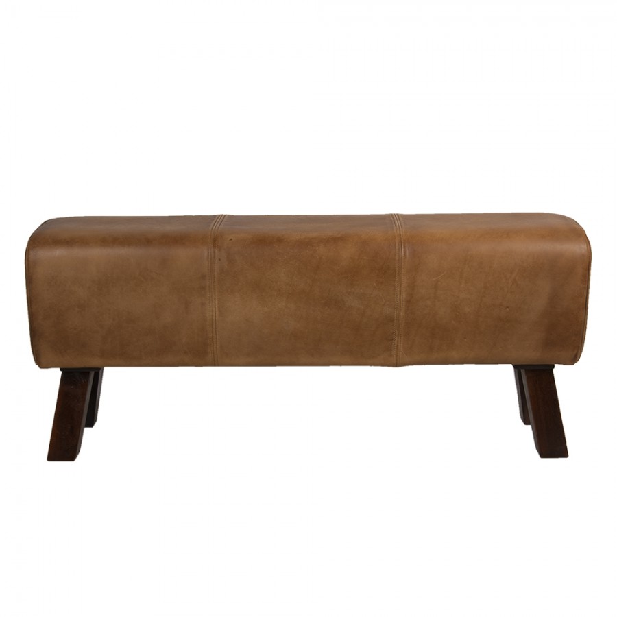 Rectangle leather online pouf