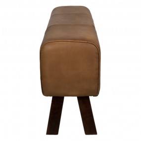 250512 Ottoman 119x30x53 cm Brown Leather Rectangle Pouf