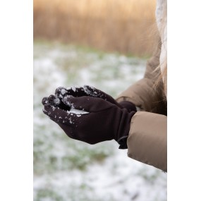 2JZGL0046 Handschoenen Winter  8x24 cm Bruin Katoen Polyester