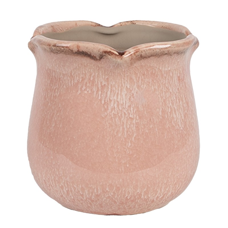 6CE1715P Indoor Planter Ø 12x12 cm Pink Ceramic Flower Pot