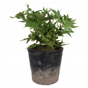 26CE1719L Indoor Planter Ø 17x16 cm Black Brown Ceramic Flower Pot