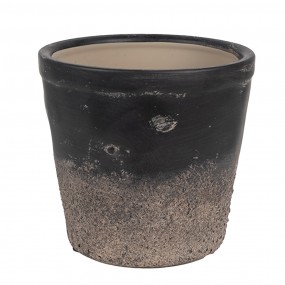 26CE1719M Pot de fleurs d'intérieur Ø 15x14 cm Noir Marron Céramique Pot de fleur