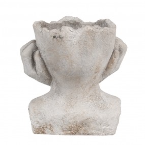 26TE0498S Indoor Planter Woman 17x14x18 cm Grey Stone Flower Pot