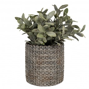 26TE0494S Indoor Planter Ø 11x12 cm Grey Stone Flower Pot